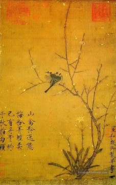  l’encre - prune et oiseaux vieux Chine encre